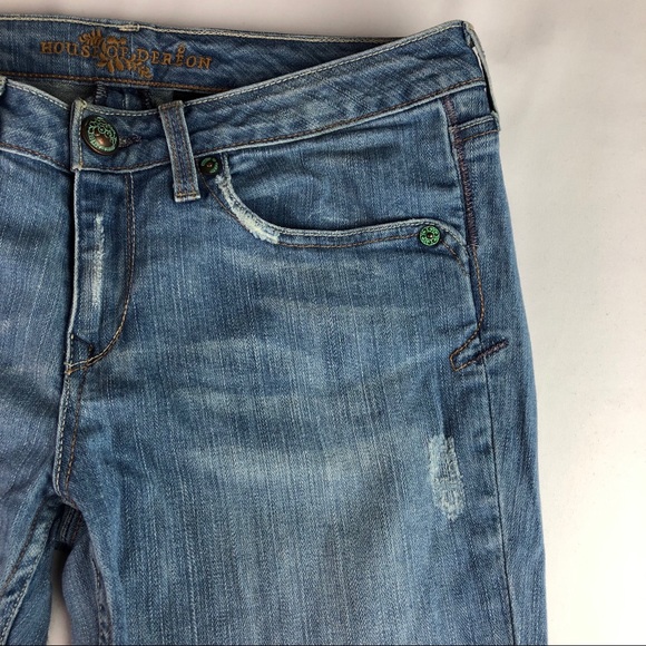 House of Dereon embroidered bootcut jeans 31 - Picture 5 of 8